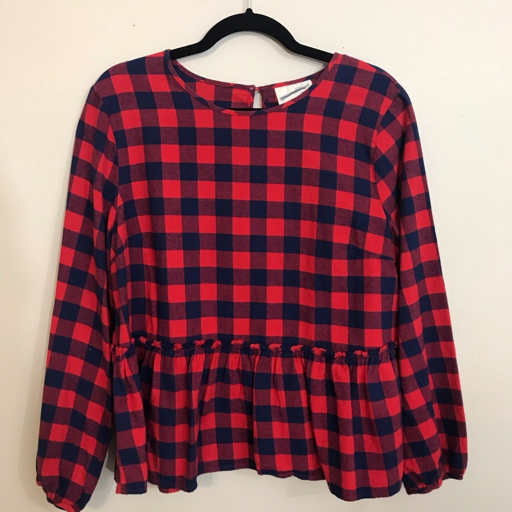 UNIVERSAL THREADS Buffalo Plaid Flannel Top EUC XL